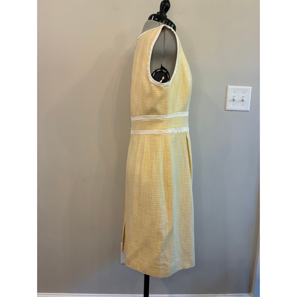 Alex Marie Petite Yellow Tweed Sleeveless Empire Waist Sheath Dress 10P - Picture 2 of 7